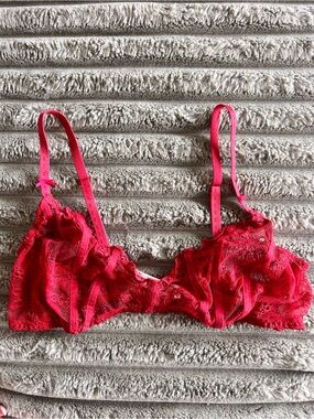 Free People Intimately Red Lace Bralette Sz L